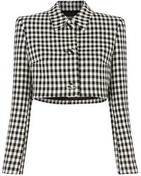 Roberto Cavalli - Gingham Cropped Blazer Slim Fit - Lyst