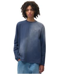 Arte' - Tops ,Blauw ,Katoen Stencil Sunfade Longsleeve - Lyst
