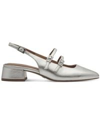 Tamaris - Elegante Graue Slingbacks Mit Blockabsatz - Lyst