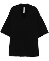 Rick Owens - Schwarze V-Ausschnitt Signature T-Shirts Und Polos - Lyst