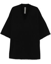 Rick Owens - Zwart V-Hals Signature T-Shirts En Polos - Lyst