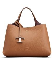 Tod's - Handbags,leder-tote-tasche mit logo-anhänger - Lyst