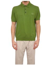 Etro - Tops ,Groen ,Katoen Gebreide Polo Shirt - Lyst