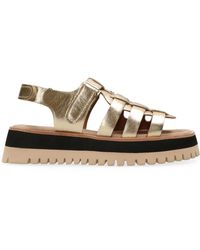 Maruti - Logan Leren Platte Sandalen - Lyst