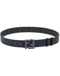 Fendi - Accessoires ,Zwart ,Katoen Squared Ff Belt - Lyst
