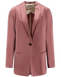 Alysi - Blazer Met Enkele Knoop En Sjaalkraag - Lyst