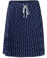 Marc Cain - Rokken ,Blauw ,Geplooide Rok Met Print En Plooien - Lyst