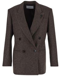 Lardini - Woll- Und Nylon-Doppelreiher-Jacke - Lyst