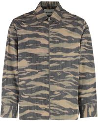Jil Sander - Jassen ,Veelkleurig ,Polyester Zijdenmix Overshirt Met Zijzakken - Lyst