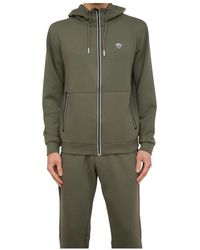 EA7 - Hoodies & Sweatvesten ,Groen ,Polyester Sweatshirt Met Rits - Lyst
