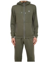 EA7 - Hoodies & Sweatvesten ,Groen ,Polyester Sweatshirt Met Rits - Lyst