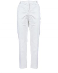 Pinko - Broeken ,Wit ,Cigarette-Fit Stoffen Stitch Broek - Lyst