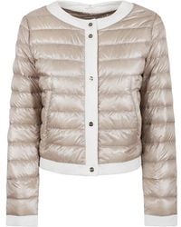 Herno - Ultralight Nylon Padded Jacket With Striped Quilting - Lyst