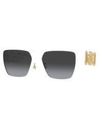 Versace - Witte Frame Zonnebril - Lyst