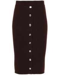 Pinko - Rokken ,Bruin ,Wol Bruine Geribbelde Casual Mini Rok - Lyst