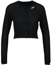 Simone Rocha - Embellished Cropped Merino Silk Cardigan - Lyst