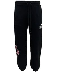 Marcelo Burlon - Broeken ,Zwart ,Slim Fit Broeken - Lyst