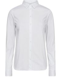 Mos Mosh - Overhemden ,Wit ,Katoen Wit Jersey Shirt Stijlvol Comfortabel Katoen - Lyst