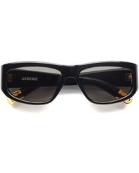 Jacquemus - Schwarze ovale sonnenbrille mit grauer linse,sunglasses - Lyst