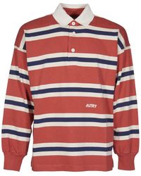 Autry - Tops ,Rood ,Katoen Polo Shirt Met Geribbelde Kraag En Manchetten - Lyst