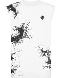 Philipp Plein - Fitness ,Wit ,Katoen Tank Top Splash - Lyst