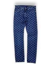 Karl Lagerfeld - Pantaloni blu in cotone regular fit - Lyst