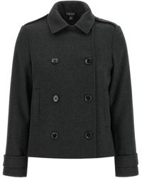 Ralph Lauren - Jassen ,Grijs ,Wol Korte Dubbele Jas - Lyst