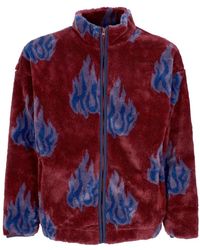 Huf - Hoodies & Sweatvesten ,Veelkleurig ,Polyester Sherpa Fleece Rits Jas Hoge Hals - Lyst