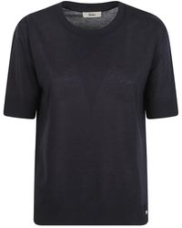 Herno - Tops ,Blauw ,Katoen T-Shirts En Polo's Blauw - Lyst