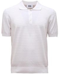 Alpha Studio - Au-1151B Perforiertes Strickpolo - Lyst