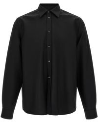 Jil Sander - Overhemden ,Zwart ,Wol 240 Mohair Wool Canvas Shirt - Lyst
