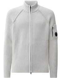 C.P. Company - Ribbed Zip Cardigan - Lyst