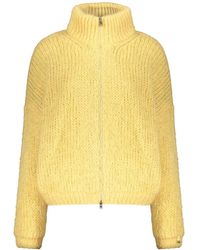 Herno - Truien & Vesten ,Geel ,Wol Mohair Rits Cardigan - Lyst