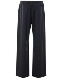 Lanvin - Broeken ,Grijs ,Fluid Wool Flannel Broeken - Lyst