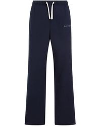 Palm Angels - Broeken ,Blauw ,Katoen Logo-Embroidered Broeken - Lyst