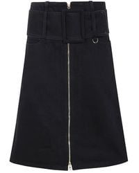 Patou - Rokken ,Zwart ,Geritste Midi Rok Met Riem - Lyst