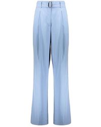 Moorer - Broeken ,Blauw ,Katoen Losse Broek Met Riem - Lyst