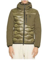 Blauer - Jassen ,Groen ,Polyester Gewatteerde Jas Met Capuchon - Lyst