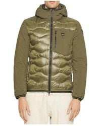 Blauer - Jassen ,Groen ,Polyester Gewatteerde Jas Met Capuchon - Lyst