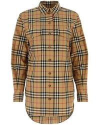 Burberry - Geruit Katoenen Overhemd - Lyst
