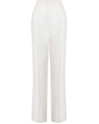 Alberta Ferretti - Broeken ,Wit ,Polyester Tailored Stretch Cady Pantalon - Lyst
