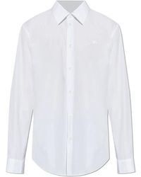 Burberry - Overhemden ,Wit ,Katoen Logo Shirt - Lyst