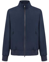 People Of Shibuya - Jassen ,Blauw ,Leer Iconische Bomberjack Met Laser Gesneden Details - Lyst
