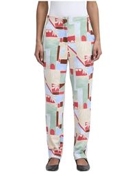 Ichi - Hoch taillierte bedruckte hose - Lyst