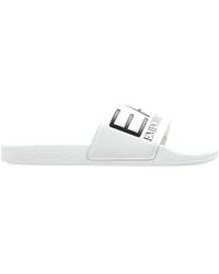 EA7 - Schoenen ,Wit ,Rubber Slippers Met Logo - Lyst