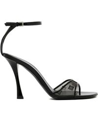 Givenchy - Schoenen ,Zwart ,Leer Zwarte Sandalen Met 4G Motief - Lyst