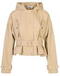 McQueen - Jassen ,Bruin ,Katoen Belted Peplum Jacket - Lyst