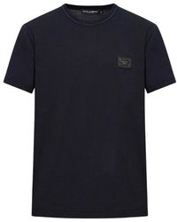 Dolce & Gabbana - T-Shirt Van Katoen Met Ronde Hals En Logo - Lyst