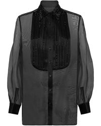 Philipp Plein - Plastron Strass Shirt - Lyst
