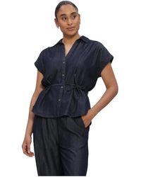 Summum - Overhemden ,Blauw ,Denim Denim Blouse Lw Cotton Tencel - Lyst
